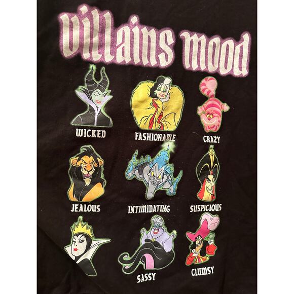 Disney Villians Moods Portrait Black Crewneck Sweatshirt XXXL - Picture 2 of 6